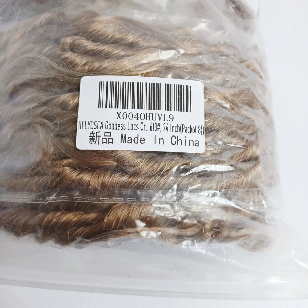 24 Inch Goddess‎ Locs Crochet Hair 8 Packs #27/613 Ombre Blonde Boho